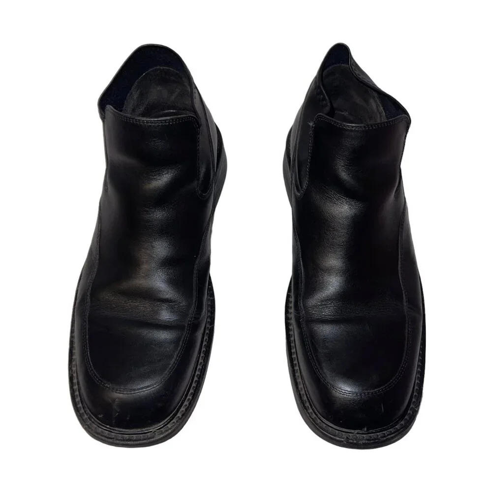 Kenneth Cole New York Black Leather Chukka Boots Mens 9 Made Italy Slip On